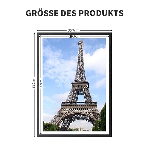 LYYYX Photo Frame A3 with Plexi Glass for Wall Mounting Display Picture Frame Set of 3 Made of Solid Wood for Photos Posters, Puzzles - Image 3