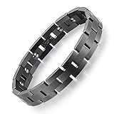 Feraco Magnetic Bracelets for Men Sleek Titanium Stainless Steel Magnetic Therapy Bracelet with Sizing Tool, Jewelry Gifts for Men (Black)