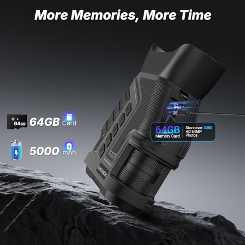 Image of WOSPORTS Night Vision Goggles - 4K, 1315ft Infrared Scope, 10X Optical Zoom, Digital Zoom Camera, NVG for Camping Wildlife Travel - Gifts for Men