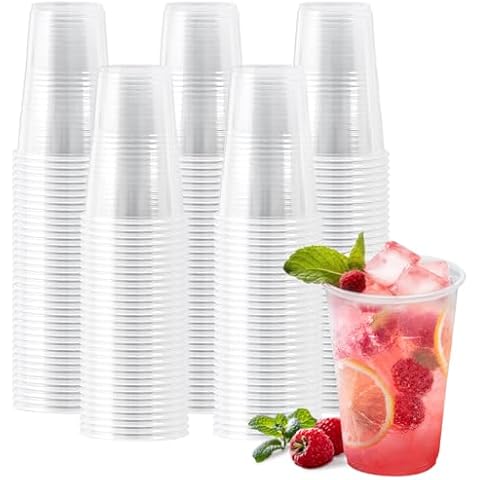 Huifany 9 oz Disposable Plastic Cups Cover