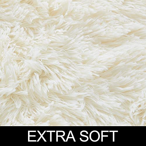 Image of A R Creations Anti Slip Fluffy Fur Plain Area Rug Made with Polyester and Microfiber for Home Office Kitchen Living Room Bedroom and DiningHall (4x6 Feet, Pink