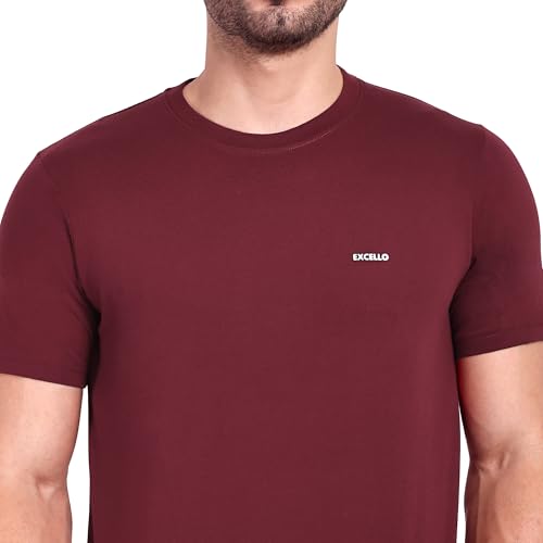 Image of EXCELLO Men's 100% Pure Cotton T-Shirt || Super Soft, Breathable, Premium Material.