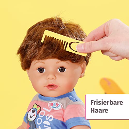 BABY born, Puppe, Brother 43 cm, Puppe mit Haaren und 6 lebensechten Funktionen ohne Batterie, 830369, Zapf Creation – Bild 4