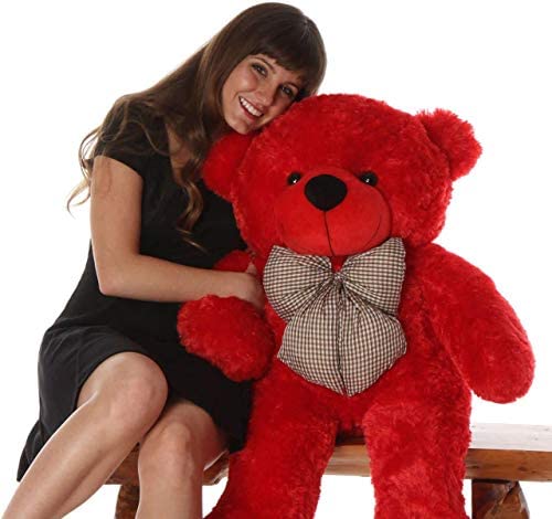 Image of ToYBULK Teddy Bear, Teddy Bear 3 Feet for Girls /Wife /Girlfriend /Husband, (3 Feet, Red)
