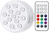 Led Poolbeleuchtung Unterwasser Magnetisch Led Unterwasserlicht mit Fernbedienung, Aquarium Pool Licht RGB Teichbeleuchtung Teichleuchten (16 Farben, 13er-Led)