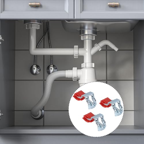 DHWEKU Sink Bogen Befestigungsklammern Sink Bogen Verstellbare Edelstahlspülen Montageklammern Unterbau Spülbecken Clips küchensockel befestigung für ausgussbecken, 50 X 25 X 18mm,6 Stück