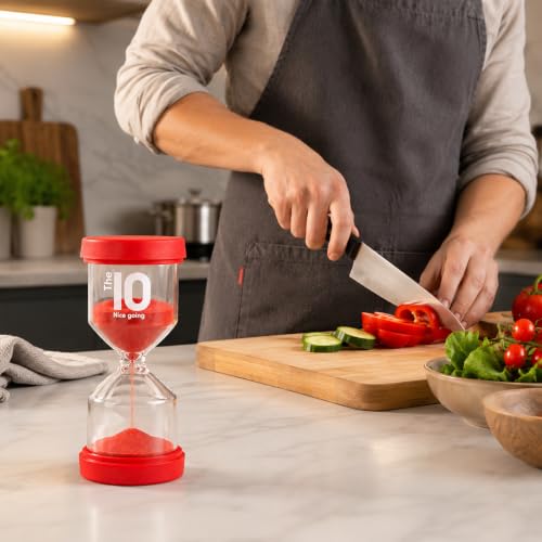 Image of Sand Timer 30 Minute, Sand Clock, Hour Glass Sand Timer Sand Clock Sandtimer Classroom Games Home Kitchen Officesand Clock Timer for Room Hourglass (RED)