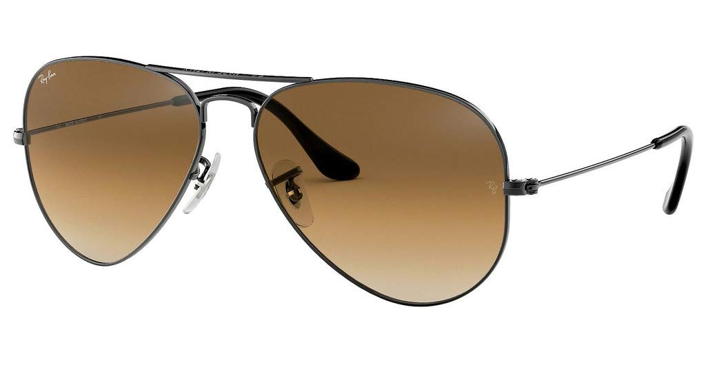 Ray-Ban Sunglasses Aviator 3025 004/51 Gunmetal Brown Small 55Mm