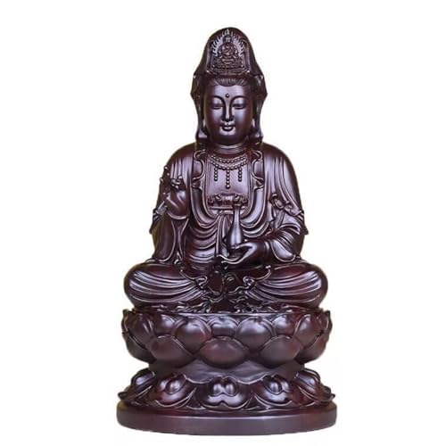 Estatua de Buda Quan Yin tallada en madera