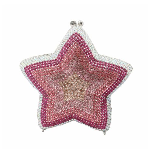 Image of Women Rhinestone Star Shape Clutch Purse Unique Crystal Evening Bag Luxury Chain Handbag for Wedding Cocktail Party | Rhinestone