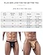 comeondear Erotische Strings für Herren Tanga Kunstleder Wetlook Jockstrap Männer Sissy Dessous Sexy Unterwäsche Gay Große Größen Ouvert Thong mit Beutel Reizwäsche Unterhosen Slips Bikini(Gold,M)
