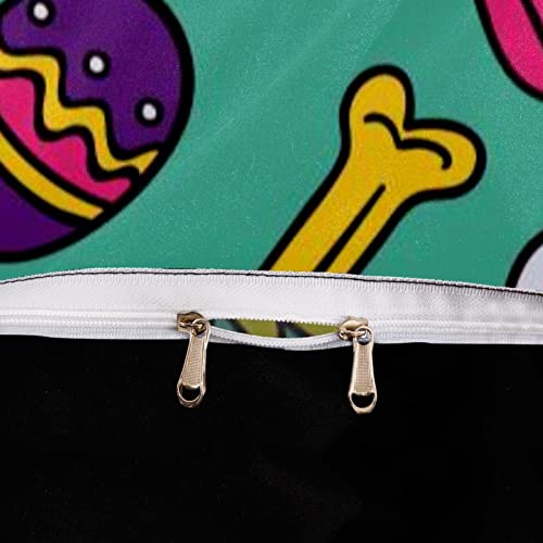 Duvet Covers Set King Happy Skull Mexican Elements Green - Soft And Breathable Microfiber Comforter Bedding Set With Zipper Closure For Kids Women Men, 1 Duvet Cover 2 Pillowcase #TOP3