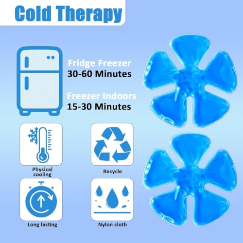 Image of Head Gel Ice Pack for Helmets,Head Gel Ice Pack, Helmet Ice Packs, Used for Catcher Helmets,Relieve Summer Heat and Keep Cool, Reusable Cooling Insert for Outdoor Sports, Riding (2PCS) (Blue 3)