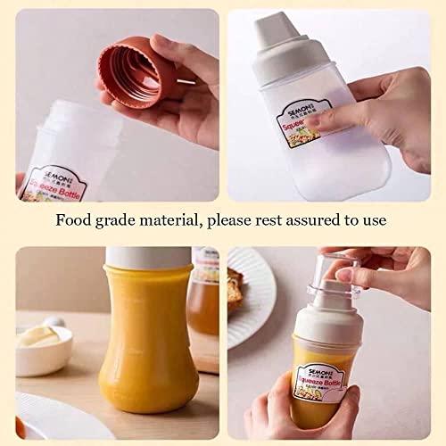 Image of Multipurpose Squeeze Bottle - 3Pcs Leak-Proof Plastic Sauce Dispenser with Flip Cap & Eay Flow Nozzle for Ketchup, Mayo & Honey, Reusable Sauce Bottle for Travel, School Kids & Office Adults