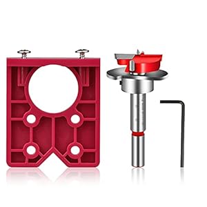 Hakkin Hinge Jig 35mm Door Hinge Jig Drill Guide Concealed Hinge Jig with Forstner Bit Sets Positioner for Cabinet Hinge…
