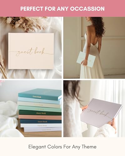 Livre d'or de mariage Lamare rose avec couverture rigide premium