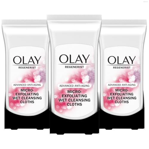 Olay Makeup Remover Wipes, Regenerist Micro-Exfoliating Wet Cleansing Cloths, Facial Cleanser for Women - Exfoliates, Refreshes, Smooths Texture, Travel Approved, 30 ct - 3 Pack - image 1