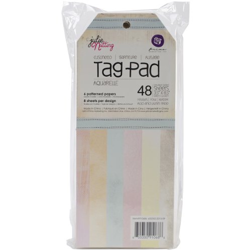 Prima Marketing Mixed Media Doll Tag Pad 3.5 by 8-Inch 48/Pack-Aquarelle