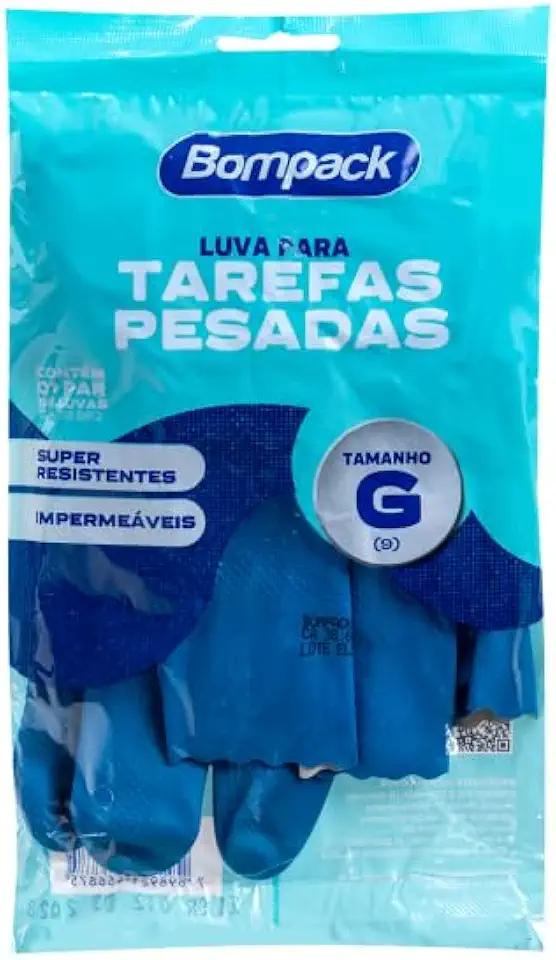 Luva Bompack Tarefas Pesadas G Verniz Azul Un