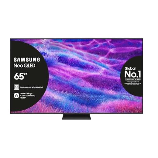 Samsung Smart TV 65'' QE65QN83FAUXZT Neo QLED 4K Mini LED, NQ4 AI Gen2 Processor, 4K AI Upscaling, AI Customization Mode, Dolby Atmos & OTS Lite, Simple Chamfer Design, 2025