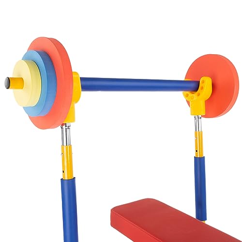Image of Hey! Play! Kids Exercise Equipment Collection: Strength Training, Cardio, Endurance, and Active Play Essentials - Kids Weight Bench Set