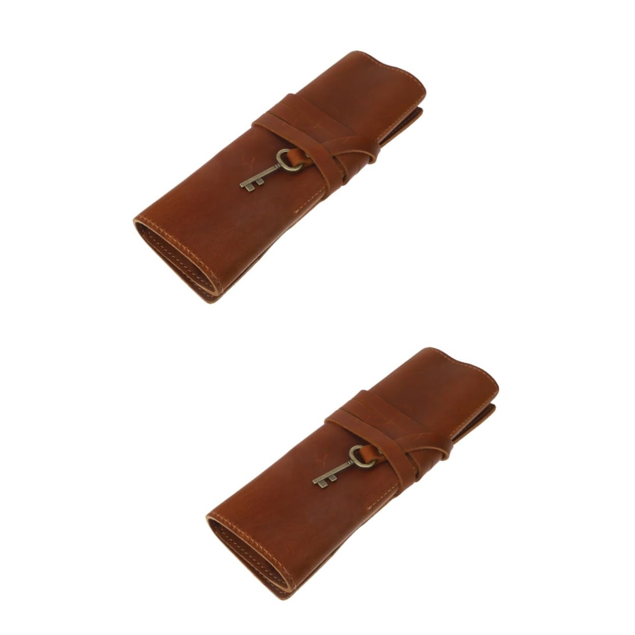 2piezas Bolsa Enrollable para Lápices De Piel De Caballo Retro Estuche De Almacenamiento De Bolígrafo Multifuncional Organizador De Lápices Bolsa para Bolígrafos Vintage