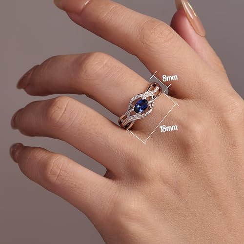 Oval Cut Gemstone Birthstone Interwoven Promise Ring in 925 Sterling Silver | Birthstone Jewelry for Woman, Elegant Jewelry for Women, Gifts for Her Birthday, Size 6-82