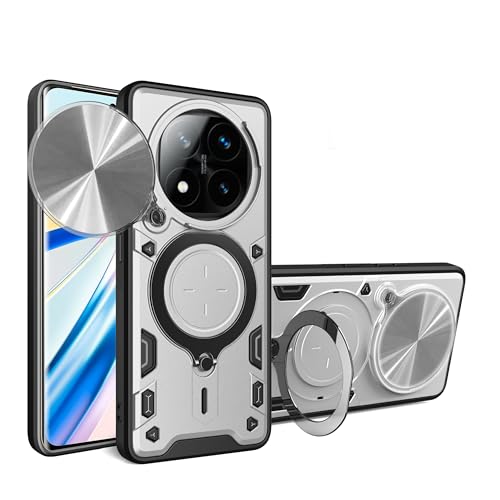 �Ή��@�� for Redmi Note 14 Pro Plus �X�}�z�P�[�X�Ή��@�� for Xiaomi Redmi Note 14 Pro+ 5G �J�[�}�E���g �}�O�l�b�g�X�^���h �X���C�h�����Y 2 in 1 �P�[�X White