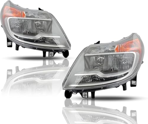 Replacement for Ram 2014-2022 ProMaster Headlight Assembly Pair Set with DRL for 1500/2500/3500 Van Including Bulbs, Left & Right Sides, DOT and SAE Compliant, OEM: 68154588AK, 68154589AK