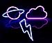 Viopvery 3 Pcs Neon Signs,LED Neon Light Signs for Wall Decoration,LED Cloud Lightning Planet Neon Lights for Bedroom,Party,Birthday,Christmas,Wedding,Bar