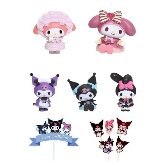 Juego de 11 piezas temáticas con figuras para decorar listones de tartas, perfecto para fiestas de cumpleaños y celebraciones festivas