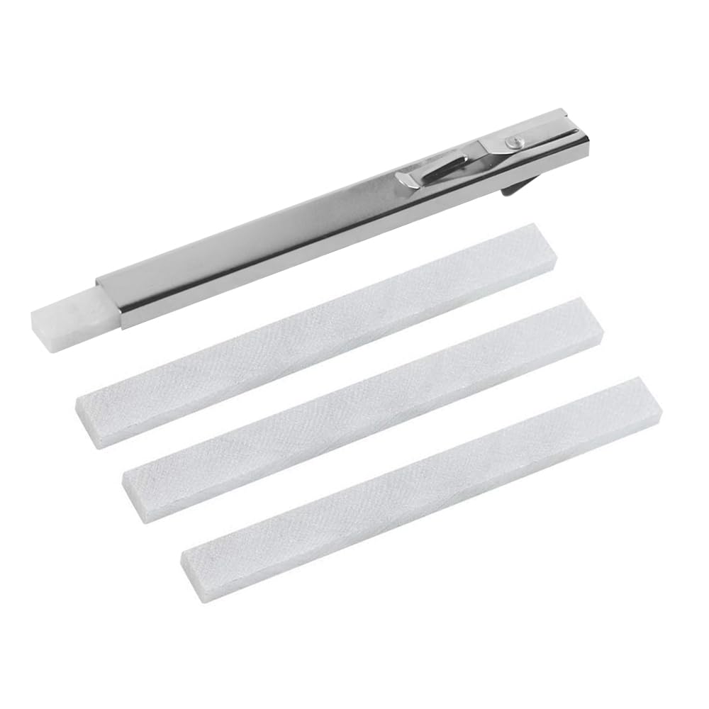 VOANZO Soapstone for Welding 4 Slate Pencils with 1 Slate Pencil Holder Soapstone Markers for Steel Marking Mechanical Industrial Marking Tools 125x12mm Slate Pencil Set
