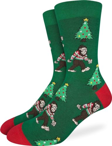 Good Luck Sock Meias Masculinas Bigfoot & Yeti, Adulto, Pé Grande de Natal, Tamanho Único
