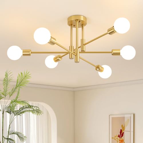 Modern Chandelier Ceiling Light Fixture 6-Light Sputnik Dining Chandeliers