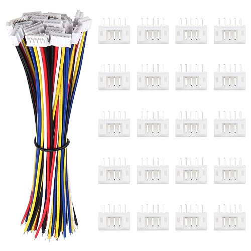 Lyeteung 20 Sets Mini Micro JST 2.0 PH 5 Pin Connector Plug Male with 150mm 22AWG Cable & Female Connector