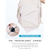 ECOHUB 17 Small Unisex Travel Backpack United Airlines Approved 17x10x9 Friendly Suitcase Anti-Theft Lockable Zippers Style Personal Item Bag Travel Essentials with 12 Pockets Water Resistant, White