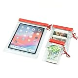 YUMQUA Bolsas Estancas Impermeables para Cámara, Teléfono móvil, Documento y Mapa, fit Canottaggio, Campeggio, Kayak, Canoa, Senderismo, 3 Piezas (Rojo)