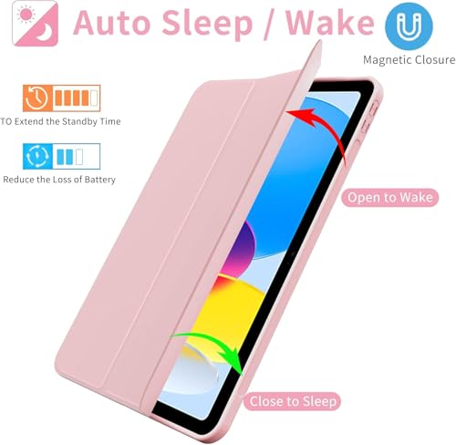 Image of Tablet Case Cover for Apple iPad mini 8.3 inch (6th,A17 Pro 7th Gen) [Auto Sleep /Wake Cover] [Trifold Stand] - Pink