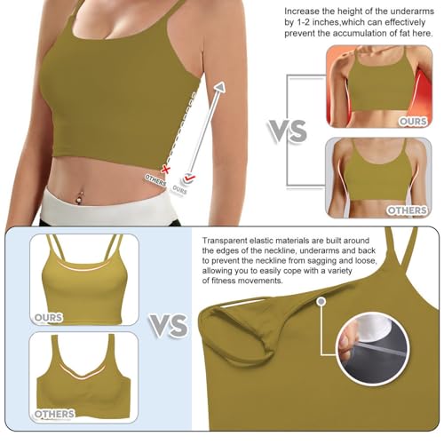 Image of ECOPARTY Wirefree Padded Yoga Sports Bra for Women - Moisture Wicking Quick Dry Workout Crop Tank Camisole