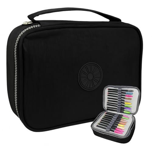 Estojo Escolar Grande Box Organizador Multiuso 100 Lápis Unissex (Preto)