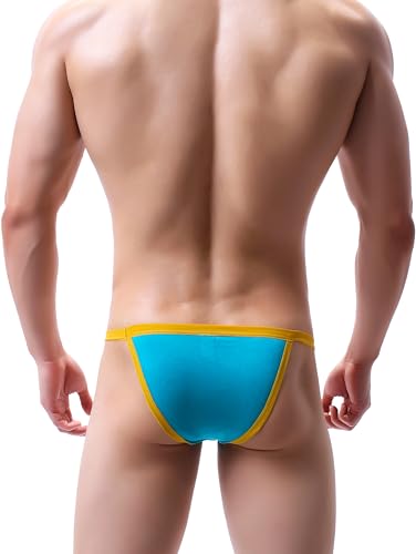 iKingsky Men's High-leg Opening Modal Bikini Underwear Sexy Low Rise Brazilian Cut Bulge Underwear4