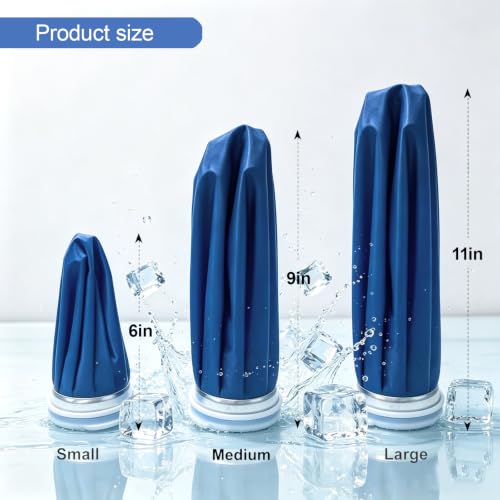 Image of XIAEQOH【4 Sets】 Ice Bags for Injuries Reusable, Hot & Cold Therapy Ice Pack with Elastic Breathable Support Wrap, No-Leak Hot Water Bag for Pain Relief, Swelling, Headache & Migraine