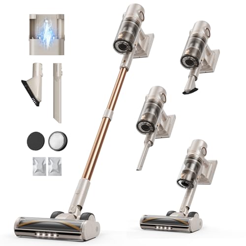 Image of Cordless Vacuum Cleaner,80Mins/50kpa Vacuum Cleaners for Home,Stick Vacuums with Self-Standing,Touch Screen,LED Headlights, Anti-tangle,Rechargeable,Lightweight,for Carpet,Hard Floor, Pet Hair(P7 Pro)