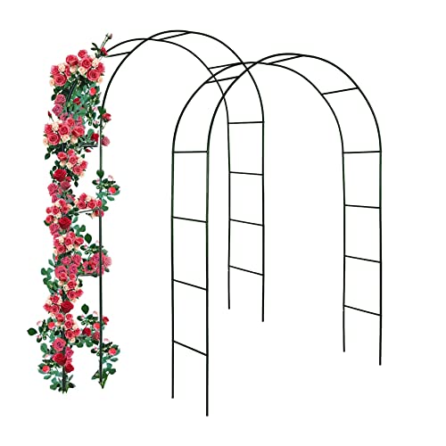 Forever Speed Lot de 2 Treillis d'arche de Jardin en Acier revêtu par Poudre, décoration de Jardin et Ornement Vert résistant aux intempéries