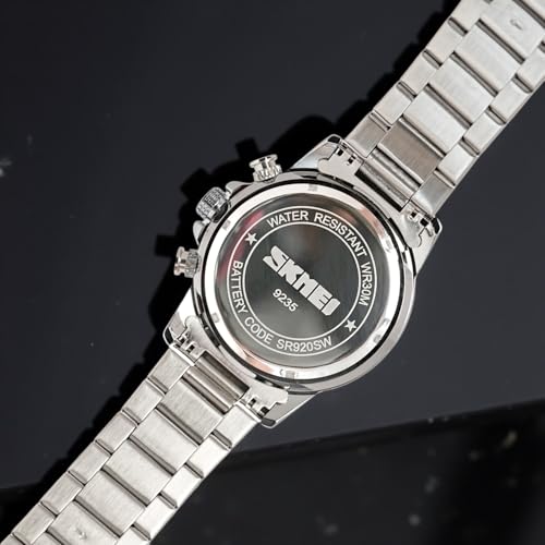 SKMEI Men's Silver Steel Belt Watch Silver - Silver - Image 3