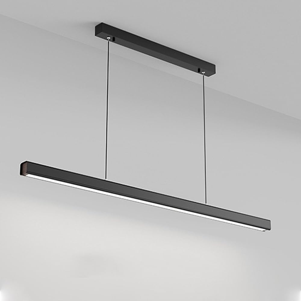 Aluminiowa Lampa Wisząca Z Długim Paskiem, Liniowa Metalowa Lampa Wisząca Z Akrylowym Kloszem, Nowoczesna Dioda Led – 6000 K, Lampy Wiszące Do Jadalni, Ultracienkie,Dark-80CM