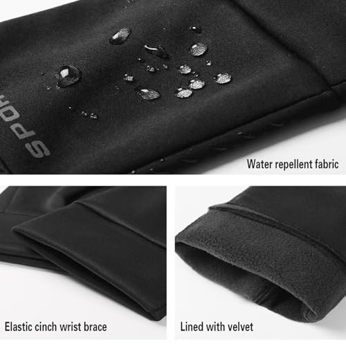 Cold Weather Fleece Sports Gloves for Men Women, Windproof Antislip Outdoor Activity Running Gloves, Hiking Cycling Gloves - Image 3