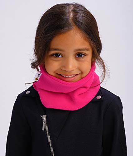Lupa Kids Handmade Double-Layer Fleece Neck Warmer - Kids Neck Warmer For Boys & Girls - Fleece Neck Gaiter For Winter (Bright Pink, Small (2-6)) #TOP1