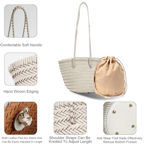 Image of Woven Tote Bag For Women, Fashion Crossbody Shoulder Bag, Casual Top-handle Handbags, and Travel Purses Phone Bag