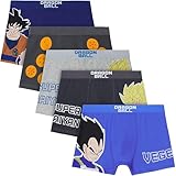Get Trend Dragon Ball Super Calzoncillos Niño Boxer Algodon Elástico, Pack 5 Ropa Interior, 7-15 Años, Goku Vegeta Regalos de Anime Manga (13-14 Años, Multi Dragon Ball)